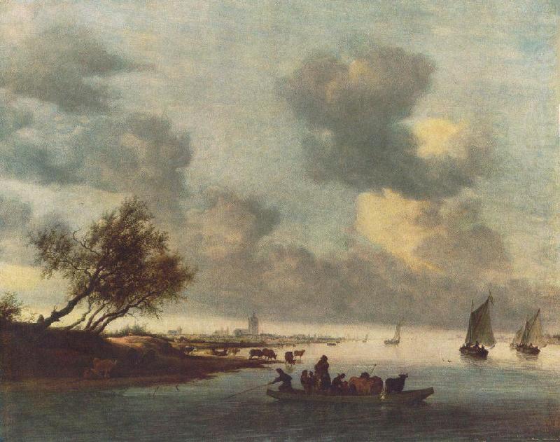 A Ferry Boat near Arnheim sg, RUYSDAEL, Salomon van